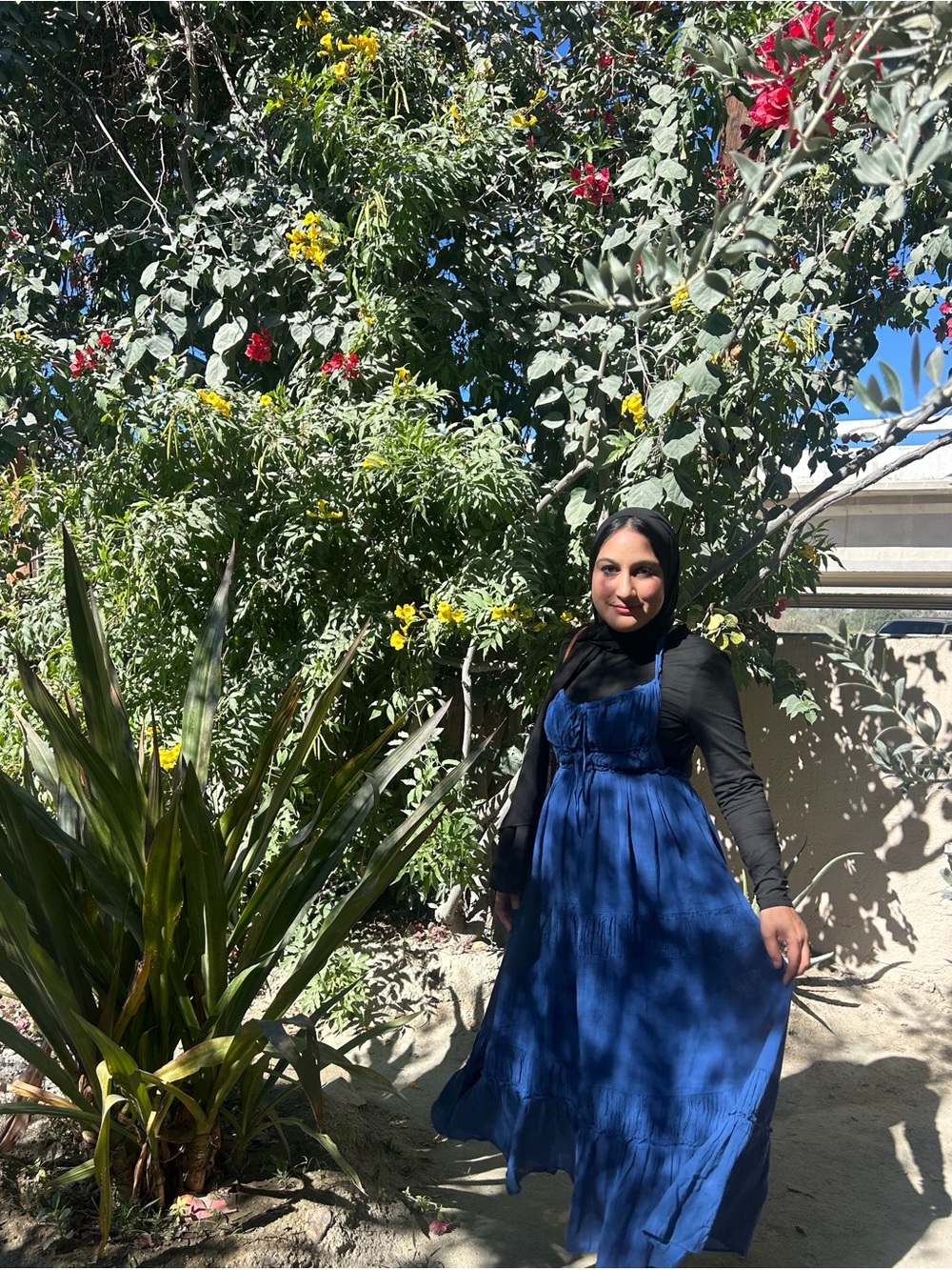 Free People Royal Blue Smocked-Tier Maxi Dress - Picture 2 of 2